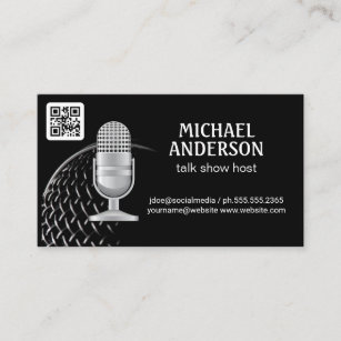 Microphone   Podcast Host   QR Code Business Card