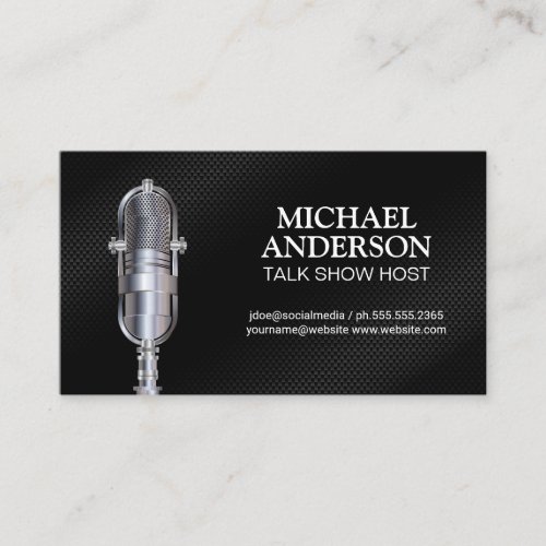 Microphone  Podcast Show Business Card