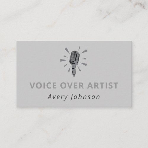 Microphone Recorder Sound Voice Over Artist Actor Business Card