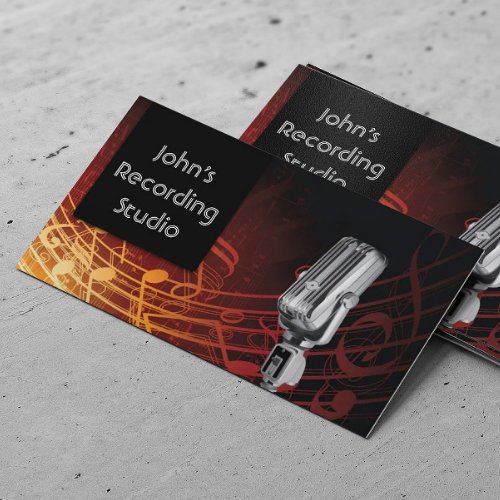 Microphone Recording Studio Business Card