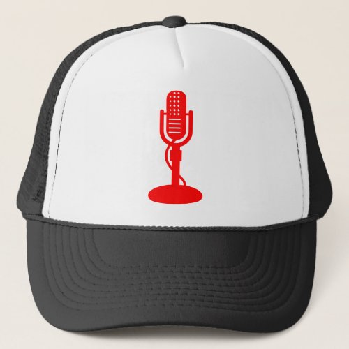 Microphone _ Red Trucker Hat