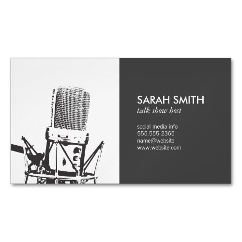 Microphone Singer Business Card Magnet