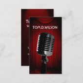 microphone singer music  Business card (Front/Back)