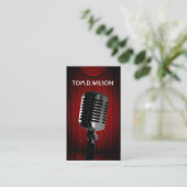 microphone singer music  Business card (Standing Front)