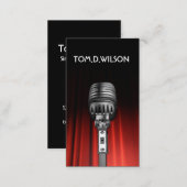 microphone singer music  Business card (Front/Back)