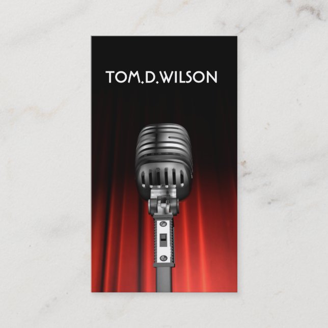 microphone singer music  Business card (Front)