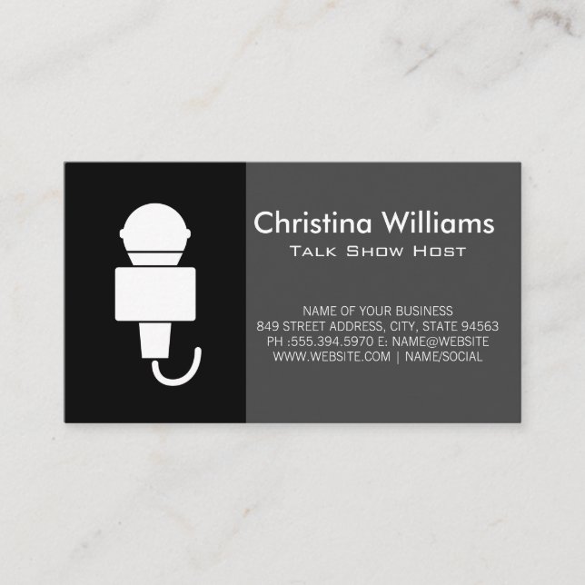 Microphone Singer Talk Show Business Card (Front)
