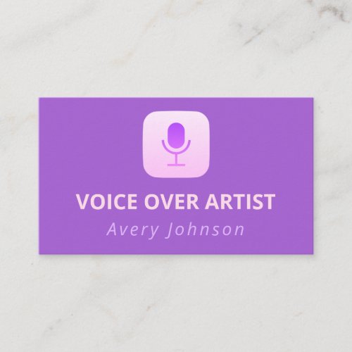 Microphone Sound Recorder Voice Over Artist Pink Business Card