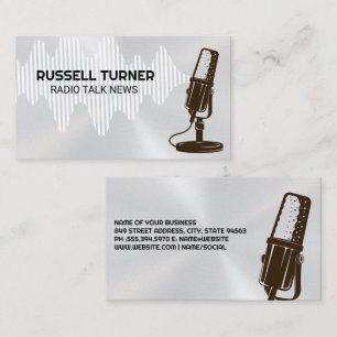 Microphone Sound Wave Business Card