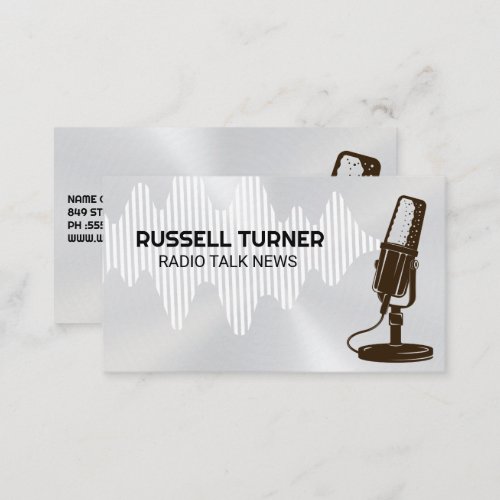 Microphone  Sound Wave Business Card