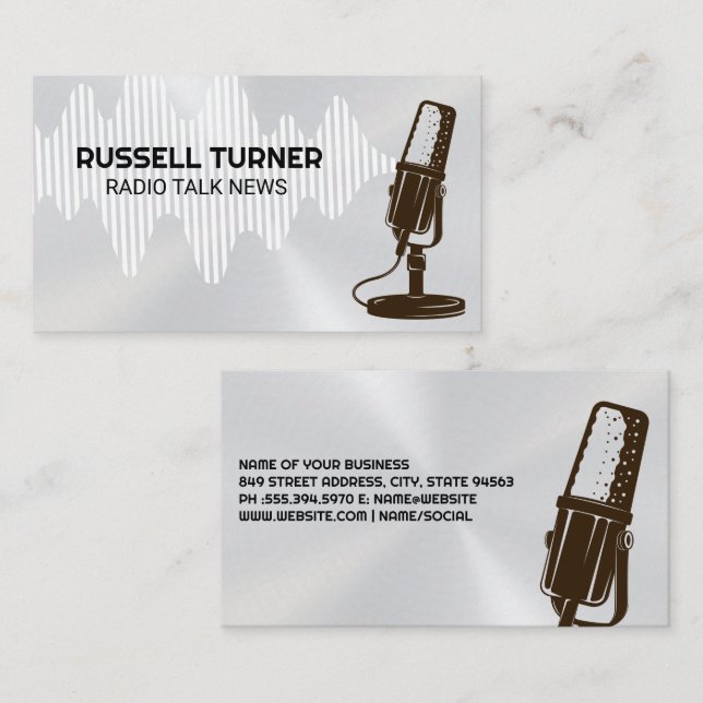 Microphone | Sound Wave Business Card (Front/Back)