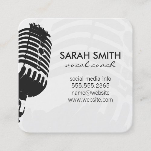 Microphone Square Business Card