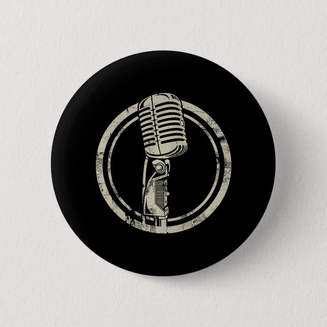 Microphone Stand up vocalist Button (Front)