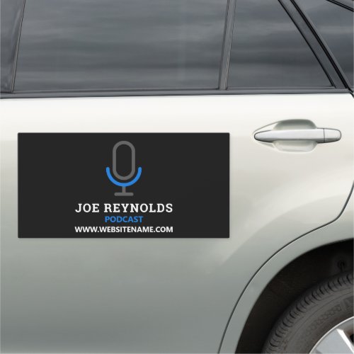 Microphone Symbol Podcaster Podcast Car Magnet