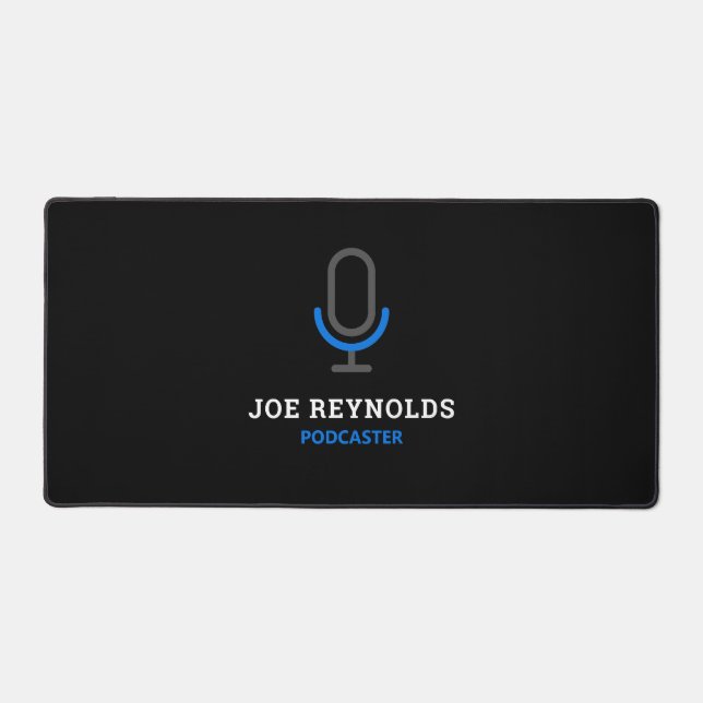 Microphone Symbol, Podcaster, Podcast Desk Mat (Front)