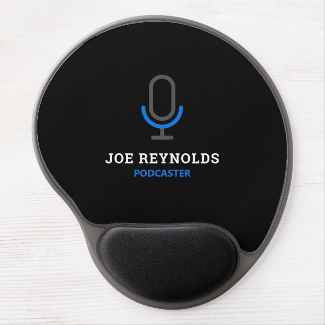 Microphone Symbol, Podcaster, Podcast Gel Mouse Pad (Front)