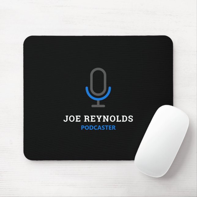 Microphone Symbol, Podcaster, Podcast Mouse Pad (With Mouse)