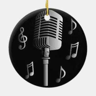 Microphone vintage analogue music recording voice ceramic ornament