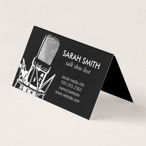 Microphone  Vlogger  Podcast Business Card