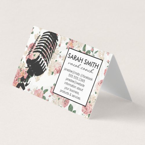 Microphone with Floral Pattern Business Card