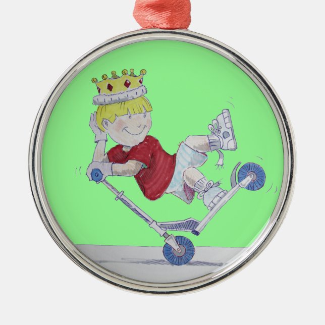 Microscooter Christmas Tree Ornament Cartoon (Front)