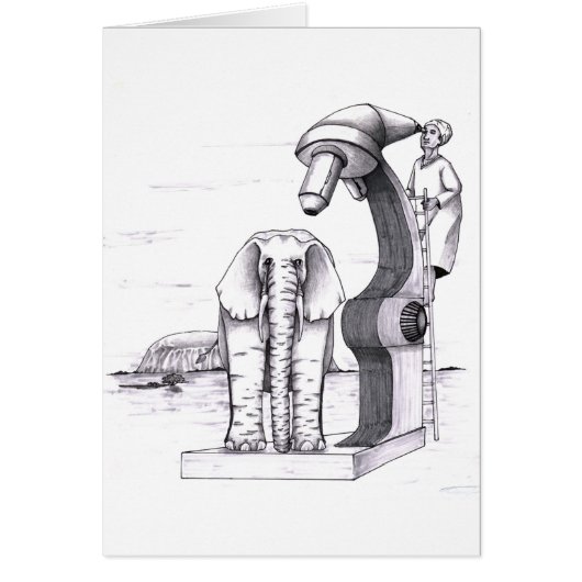Microscope and an Elephant Cards (Front)