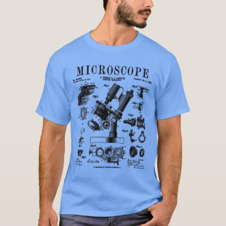 Microscope Biologist Science Vintage Patent Drawin T-Shirt