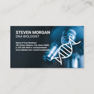 Microscope Close Up DNA Logo Business Card