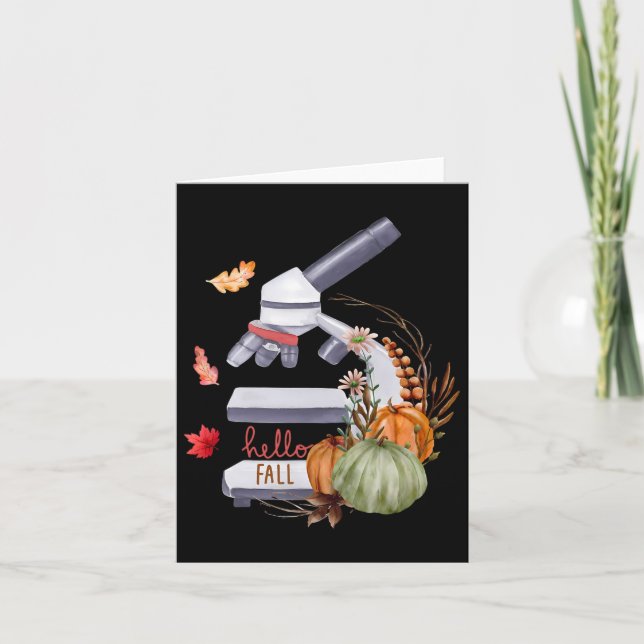 Microscope Flower Pumpkin Microbiology Biology Tha Card (Front)