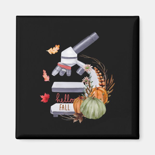 Microscope Flower Pumpkin Microbiology Biology Tha Magnet (Front)