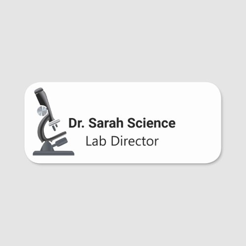 Microscope For Lab Personnel Name Tag
