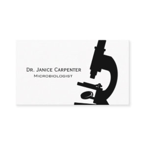 Microscope Medical Black & White Business Card