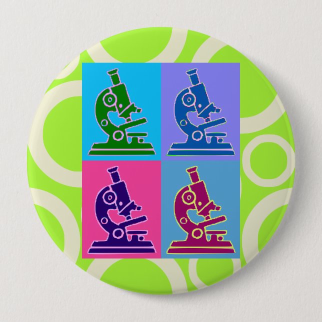 Microscope Pop Art Button (Front)