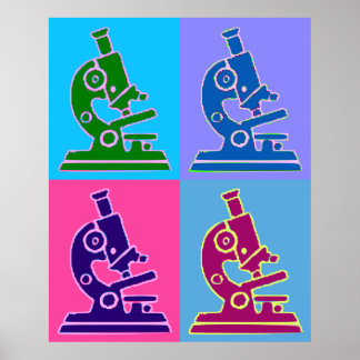 Microscope Pop Art Poster