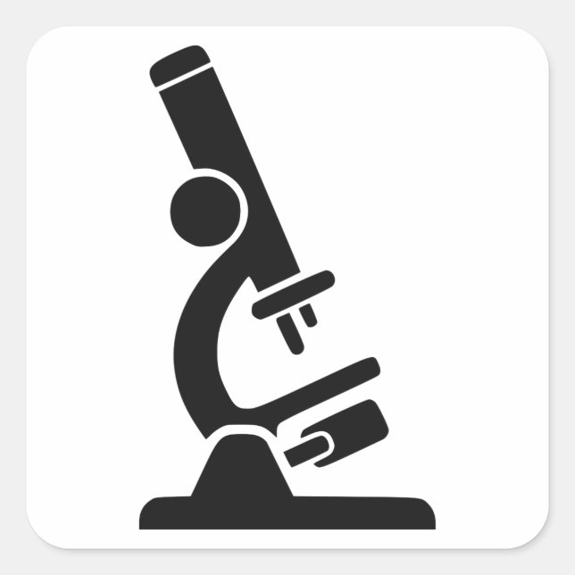 Microscope Silhouette Square Sticker (Front)