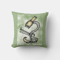 Microscope Throw Pillow Green White Yellow