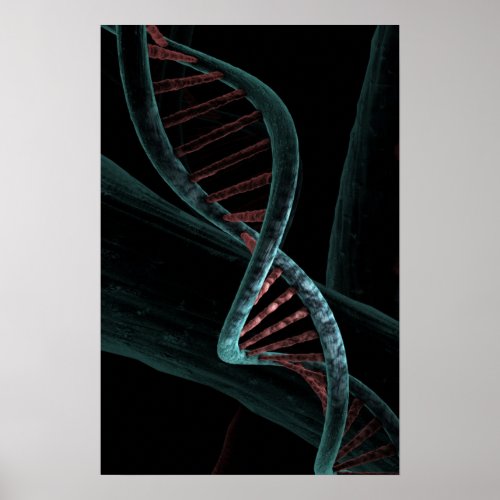 Microscopic Code of Life DNA Double Helix Poster