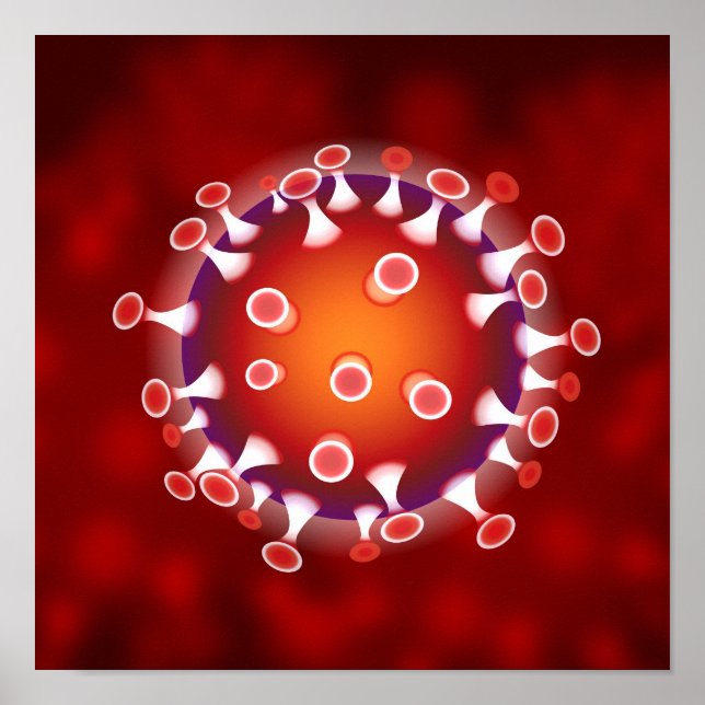 Microscopic Germ Virus Science Red Biology Poster (Front)