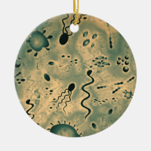 Microscopic Microbes Ceramic Ornament