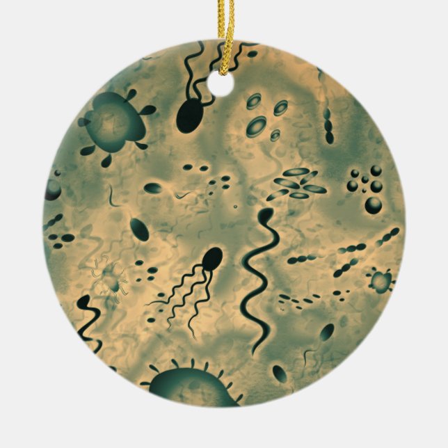 Microscopic Microbes Ceramic Ornament (Front)