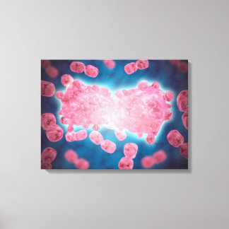 Microscopic View Of A Group Of Leukemia Cell Canvas Print
