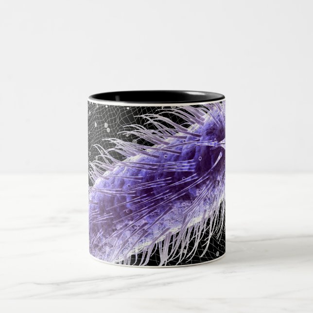 Microscopic view of a helicobacter pylori cell Two-Tone coffee mug (Center)