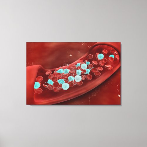 Microscopic View Of Blood Clotting Canvas Print