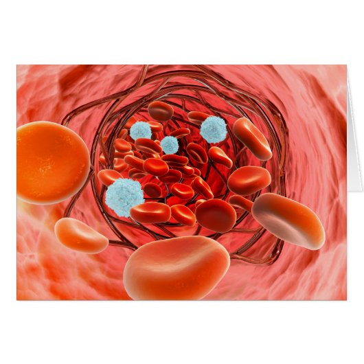 Microscopic View Of Blood Flow Inside An Artery Cards (Front Horizontal)