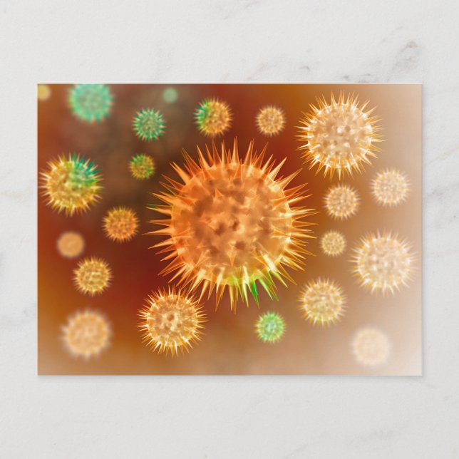 Microscopic View Of Cancer Cells Postcard (Front)