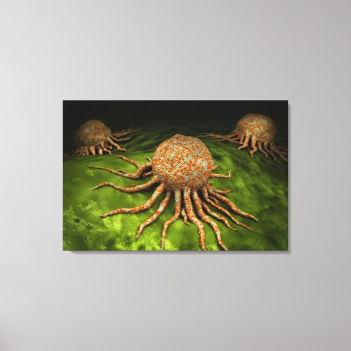 Microscopic View Of Cancer Virus Canvas Print