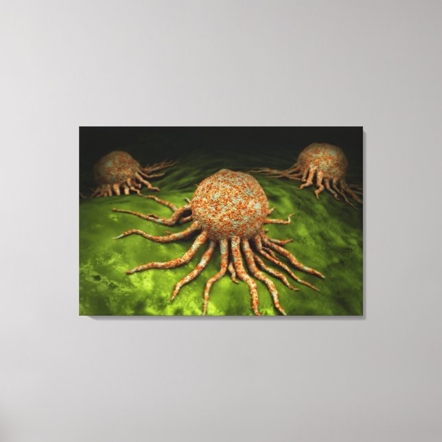 Microscopic View Of Cancer Virus Canvas Print (Front)
