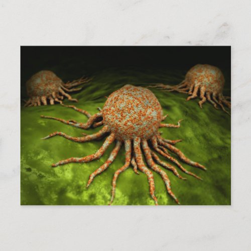 Microscopic View Of Cancer Virus Postcard