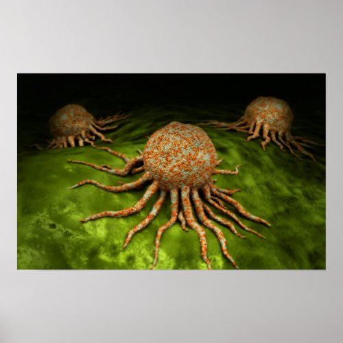 Microscopic View Of Cancer Virus Poster