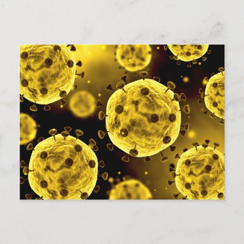 Microscopic View Of Coronavirus Postcard